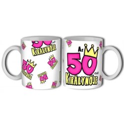 Kerámia bögre 50. születésnapra, nőknek