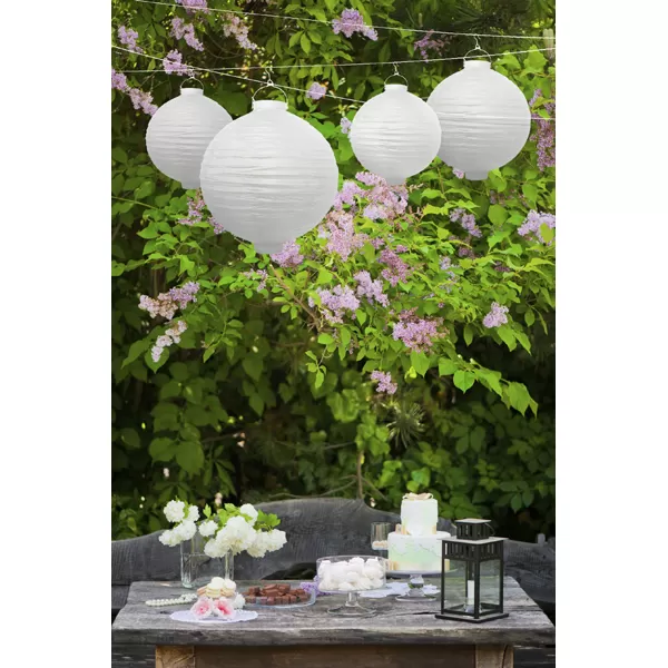 Kerti papír lampion, fehér, 30 cm
