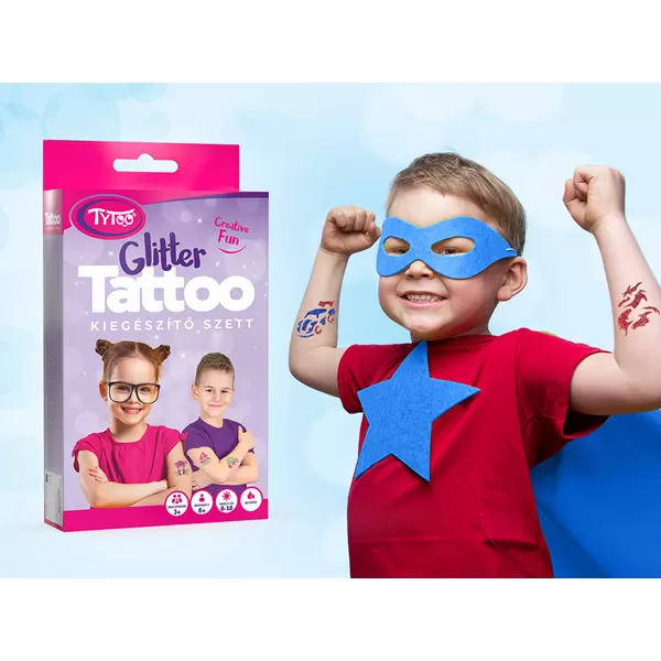 Kiegészítő csillámtetoválás, fiús szett