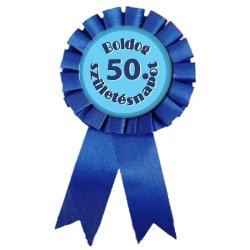 Kitűző, kék, Boldog 50. születésnapot