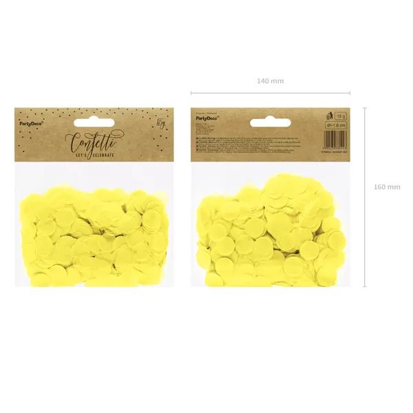 Konfetti 15 g, sárga