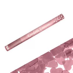 Konfetti kilövő ágyú, 60 cm, szív, rose gold