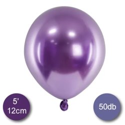 Króm (tükör) lufi, lila színben, 50 db/cs, 12cm