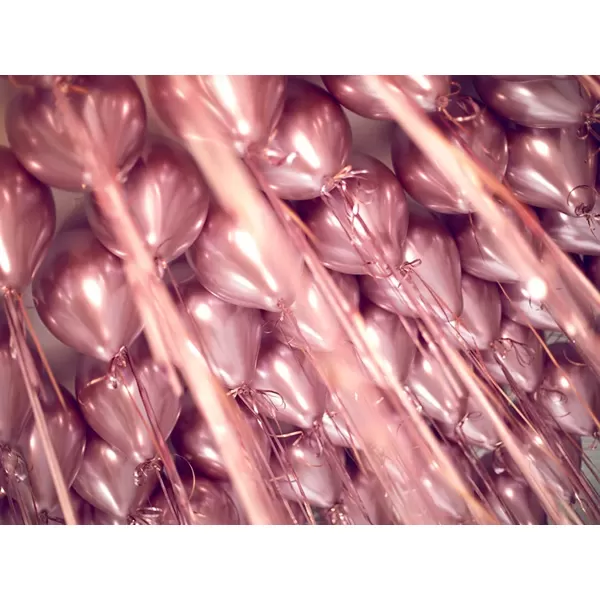 Króm (tükör) lufi, rose gold színben, 30cm, 50 db/cs