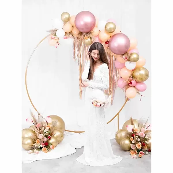 Króm (tükör) lufi, rose gold színben, 60 cm