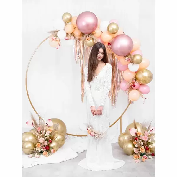Króm (tükör) lufi, rose gold színben, 60 cm