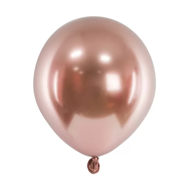 Króm (tükör) lufi, rose-gold színben, 50 db/cs, 12cm