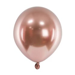 Króm (tükör) lufi, rose-gold színben, 50 db/cs, 12cm