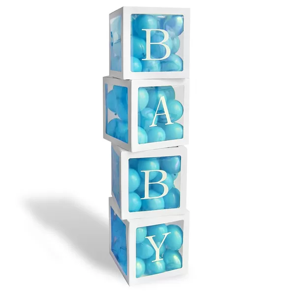 Léggömb dobozok betükkel, BABY, 140 cm
