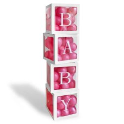 Léggömb dobozok betükkel, BABY, 140 cm