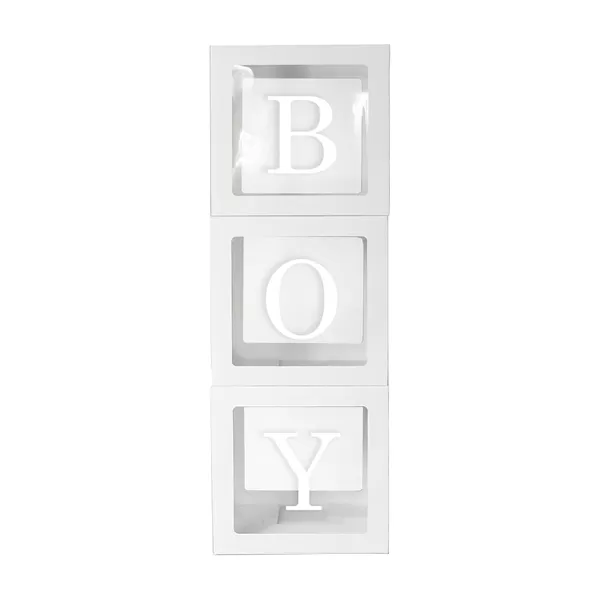 Léggömb dobozok betükkel, BOY, 105 cm