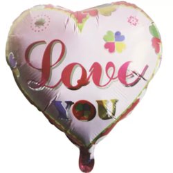 Love, szív, rózsaszín, Fólia lufi, 18