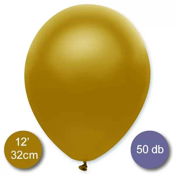 Lufi (metál) arany, 32cm, 50 db/cs