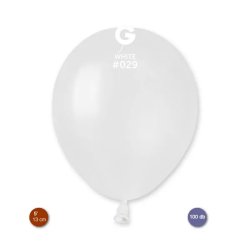 Lufi (metál) fehér, 13cm, gömb, 100 db/cs
