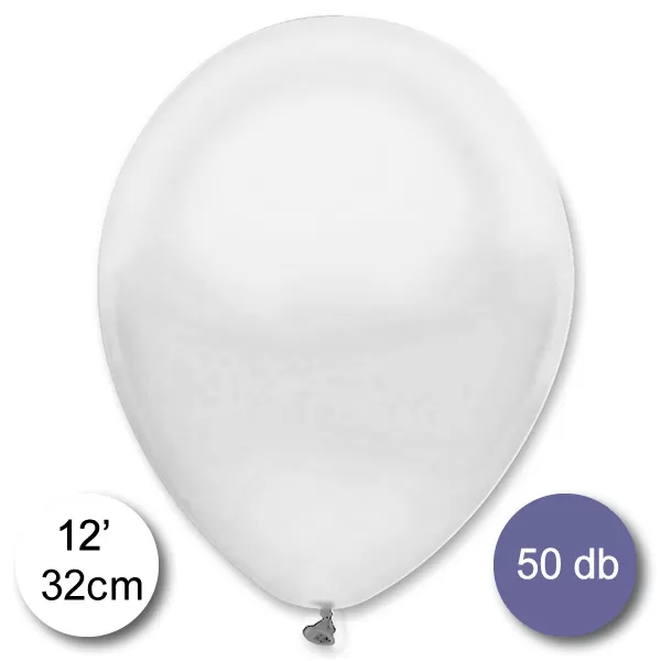 Lufi (metál) fehér, 32cm, 50 db/cs
