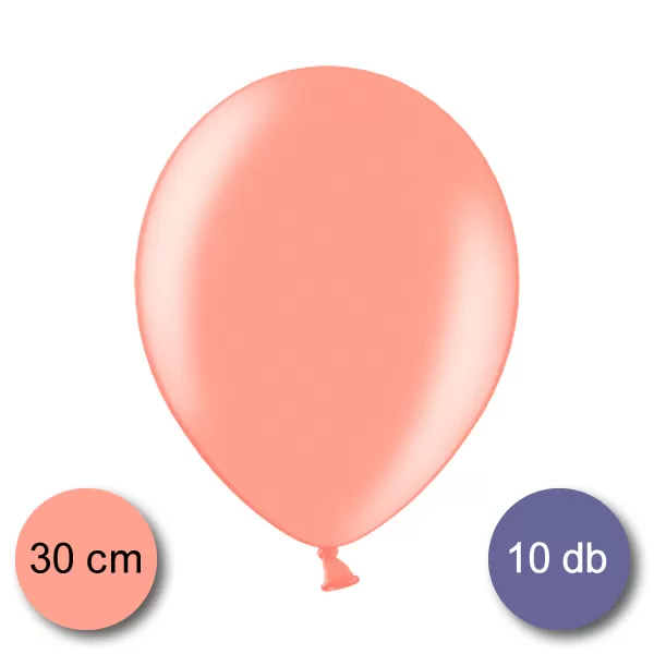 Lufi (metál) rosegold, 30cm, 10 db/cs
