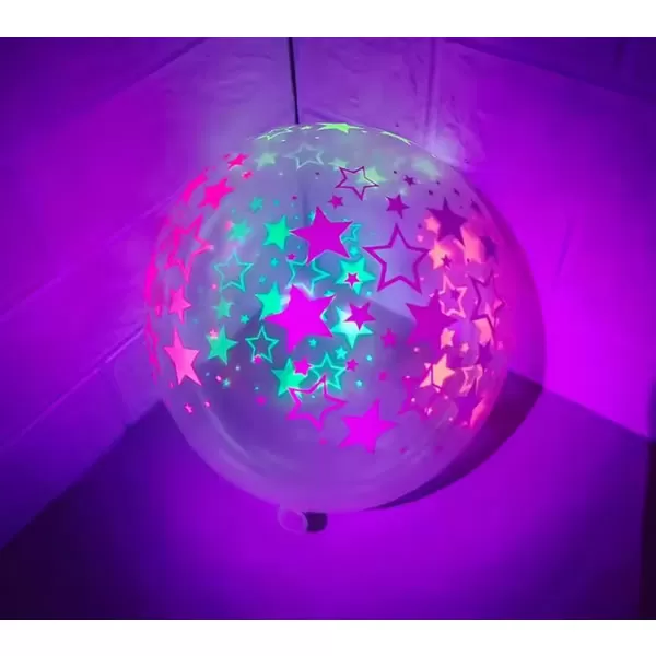Lufi, átlátszó, csillagos UV fényben világít, 10 db/cs