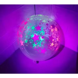 Lufi, átlátszó, csillagos UV fényben világít, 10 db/cs