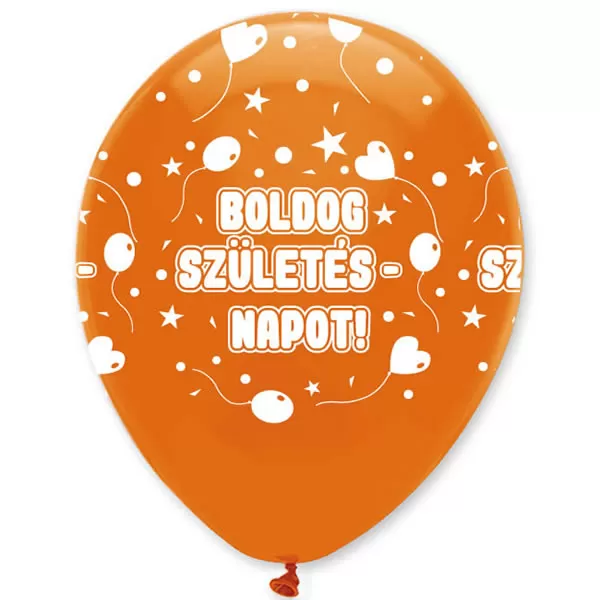 Lufi, Boldog születésnapot, lufi mintás, 10 db/cs
