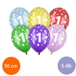 Lufi, évszámos (1), metál,  5 db/cs, vegyes színekben