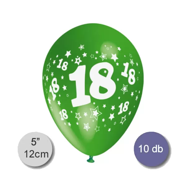 Lufi, évszámos (18), pasztel, d12, 10 db/cs/vegyes színekben