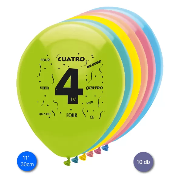 Lufi, évszámos (4),  10 db/cs/vegyes színekben