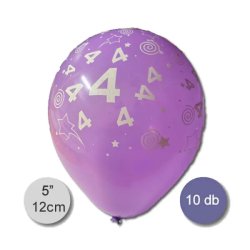 Lufi, évszámos (4), pasztel, d12, 10 db/cs/vegyes színekben