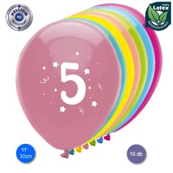 Lufi, évszámos (5),  10 db/cs/vegyes színekben