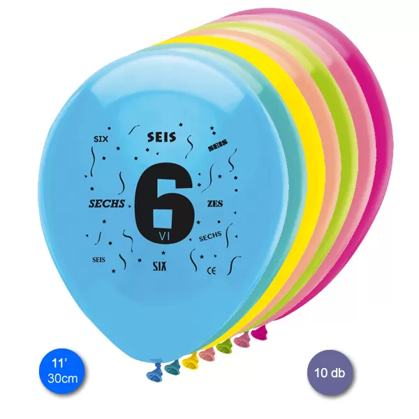 Lufi, évszámos (6),  10 db/cs/vegyes színekben