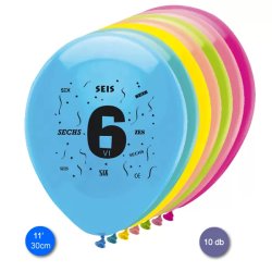 Lufi, évszámos (6),  10 db/cs/vegyes színekben