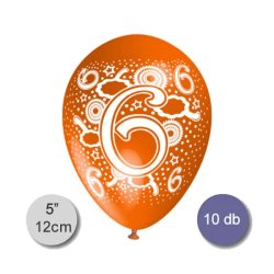 Lufi, évszámos (6), pasztel, d12, 10 db/cs/vegyes színekben
