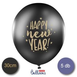 Lufi, fekete, 30cm, Happy New Year  5 db/cs