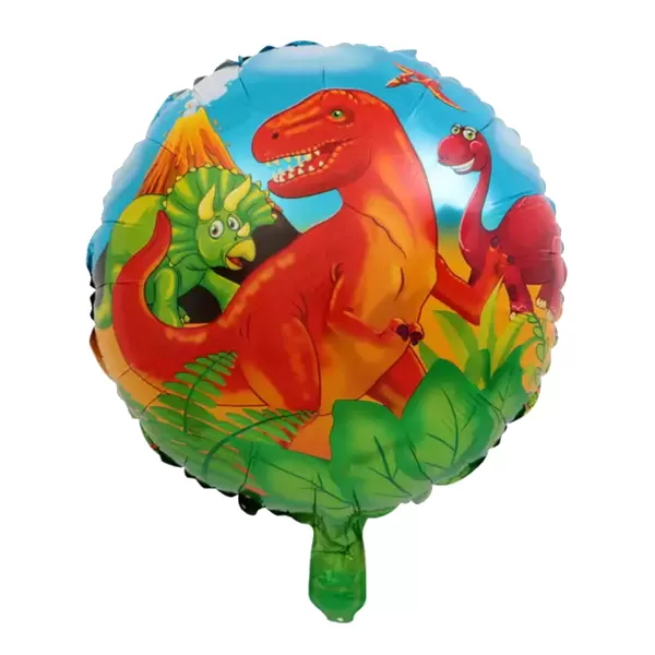 Lufi, fólia, gömb, dinók, 45cm, csomagolt