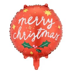Lufi, fólia, Merry Christmas, gömb alakú, 45 cm