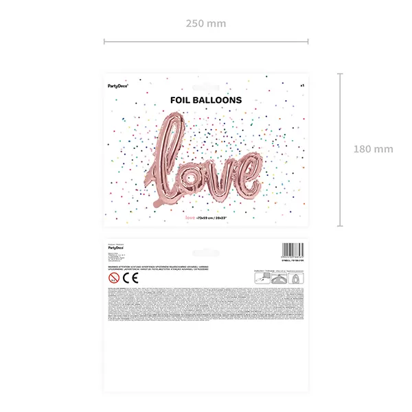 Lufi, LOVE felirat - rosegold