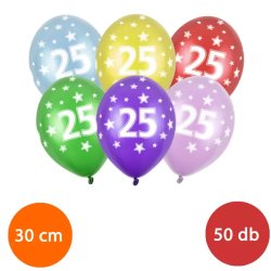 Lufi, nagy csomag, évszámos (25), metál,  50 db/cs/vegyes színekben