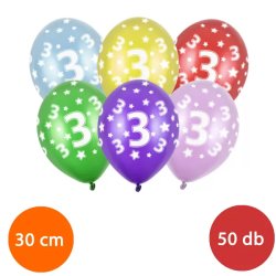 Lufi, nagy csomag, évszámos (3), metál,  50 db/cs/vegyes színekben