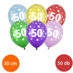 Lufi, nagy csomag, évszámos (50), metál,  50 db/cs/vegyes színekben