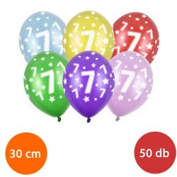 Lufi, nagy csomag, évszámos (7), metál,  50 db/cs/vegyes színekben