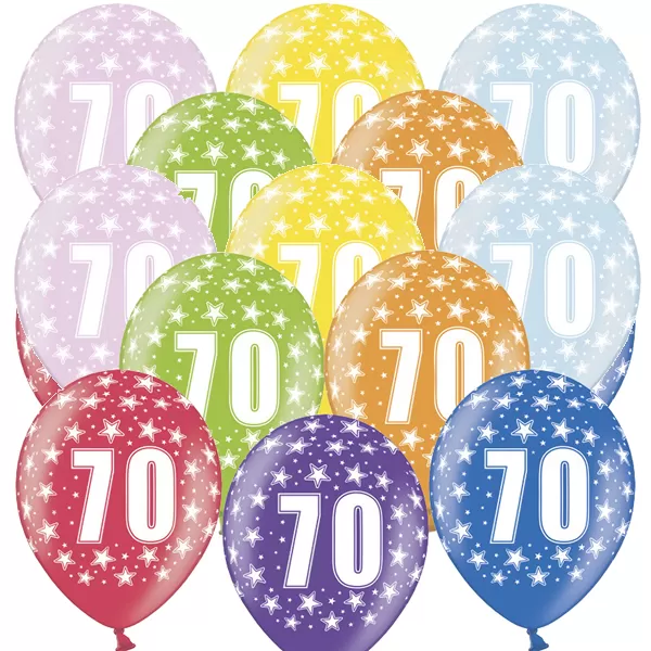 Lufi, nagy csomag, évszámos (70), metál,  50 db/cs/vegyes színekben