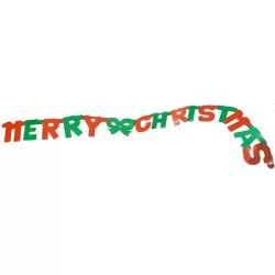 Merry Christmas fűzér, piros-zöld színben