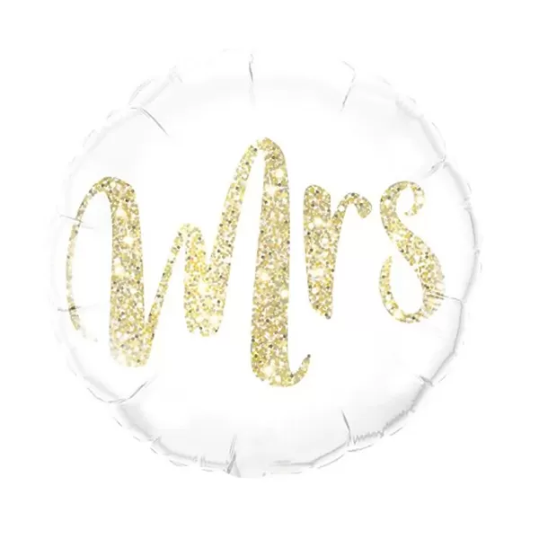 Mrs. feliratú glitter gold fólia Lufi, 45 cm