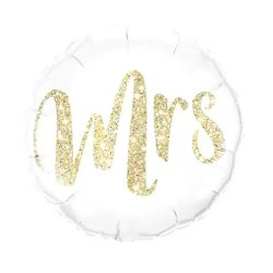Mrs. feliratú glitter gold fólia Lufi, 45 cm