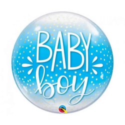 Orbz átlátszó lufi, baby boy,  56cm