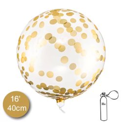 Orbz lufi arany konfetti mintával, 40 cm