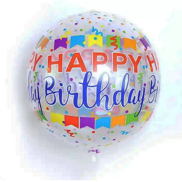 Orbz lufi Happy birthday zászló mintával, 55 cm