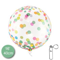 Orbz lufi szines konfetti mintával, 40 cm