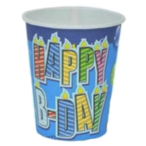 Papír pohár 10 db/cs - Happy B-Day, kék