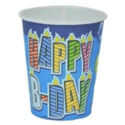 Papír pohár 10 db/cs - Happy B-Day, kék