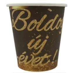 Papír pohár, Boldog Új Évet, 200 ml, 8 db/cs